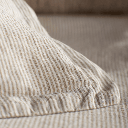 Image showing the Sid Stripe Linen Oxford Pillowcase, Standard, Natural Stripe product.