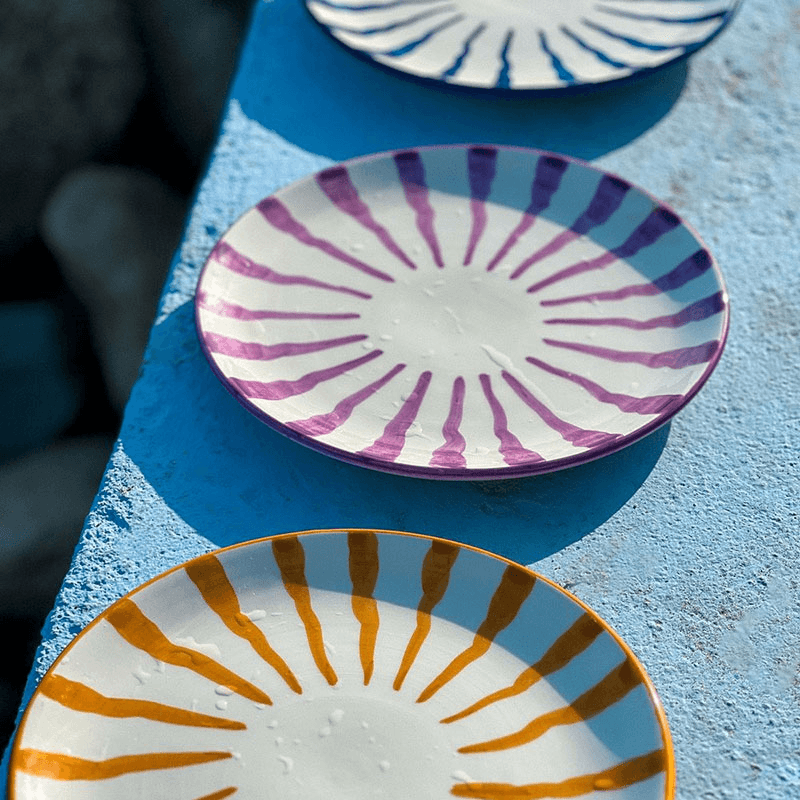 Wave Set of 4 Dinner Plates, D26cm, Multi