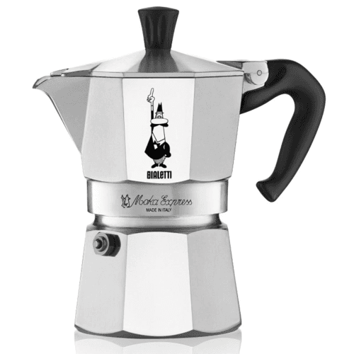 Image showing the Moka Express Aluminium stovetop coffee maker, 3 cup, Silver product.