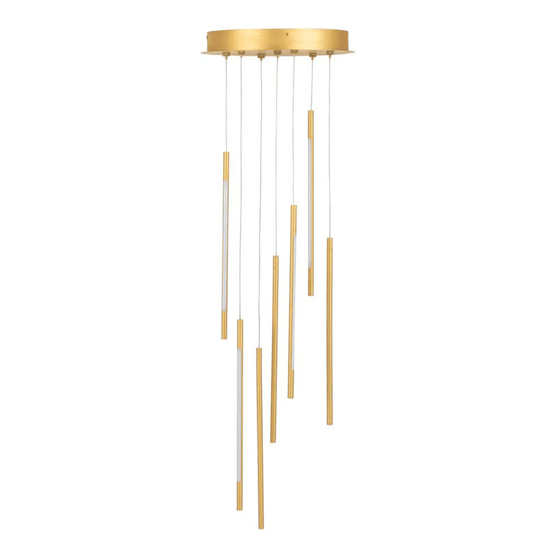 Saber LED 7 Light Cluster Pendant Chandelier, H50cm, Gold