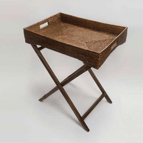 Image showing the Savoy Rattan Butlers Tray, 65 x 40 x 75cm, Brown product.