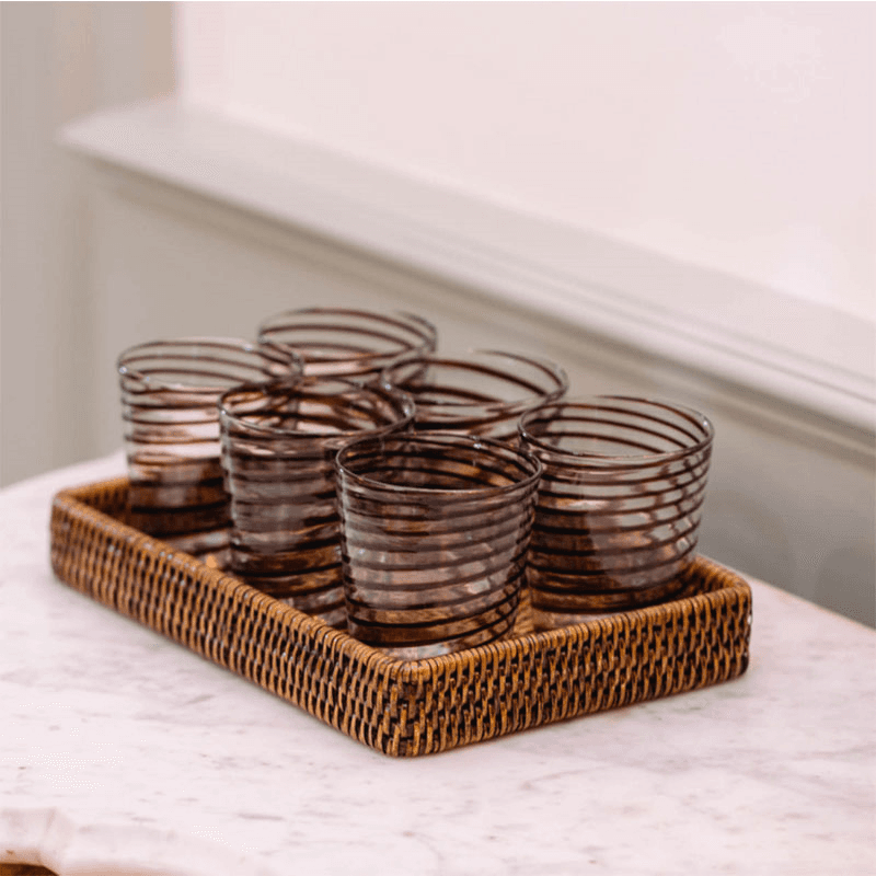 Rattan Tray, 30 x 20cm, Brown