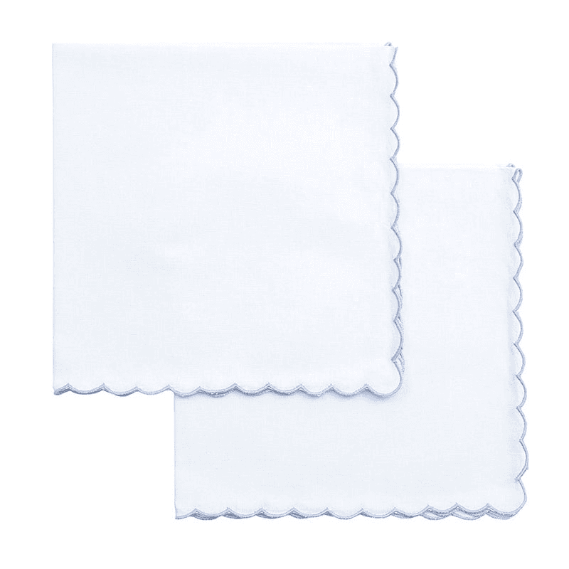Mini Scallop Napkin, 45 x 45cm, Blue