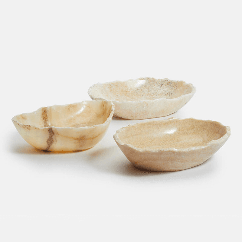 Liston Onyx Bowl, H10 x W30 x D5.5cm, Cream