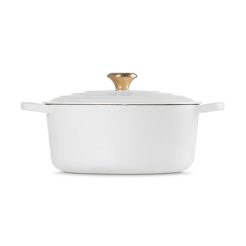 Cast Iron Round Casserole, 28cm, White