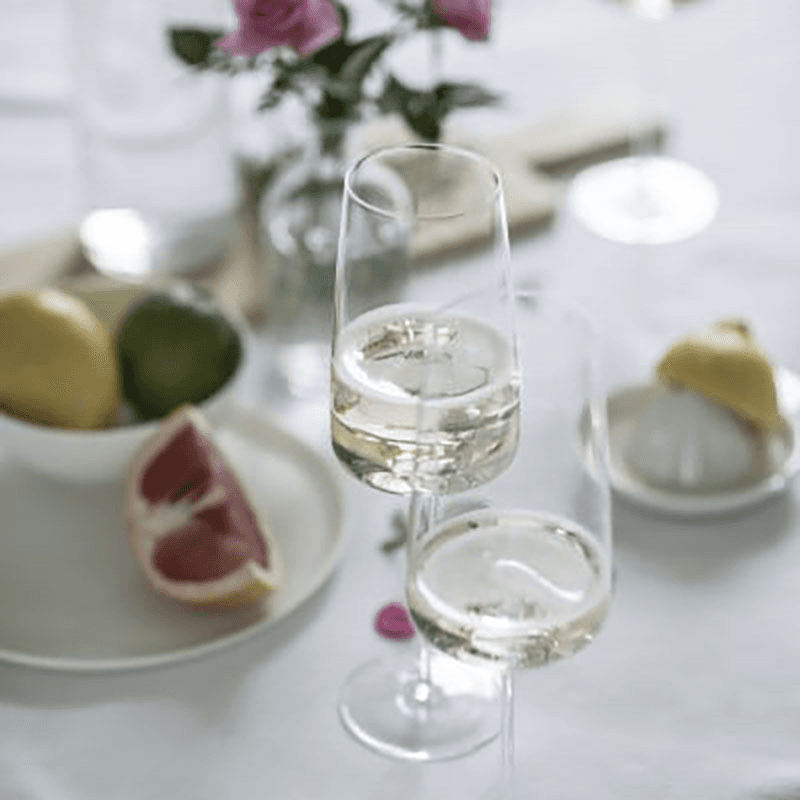 Simplify Set of 2 Crystal Champagne Glasses, 407ml, Clear