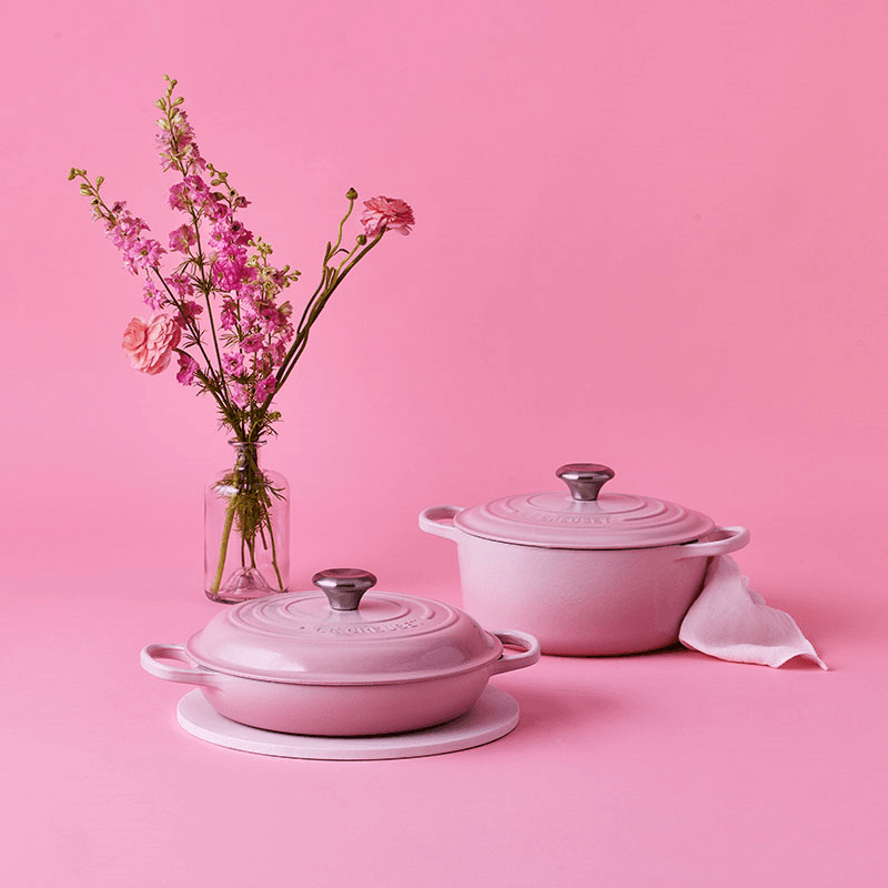 Signature Cast Iron Shallow Casserole, 30cm, Shell Pink