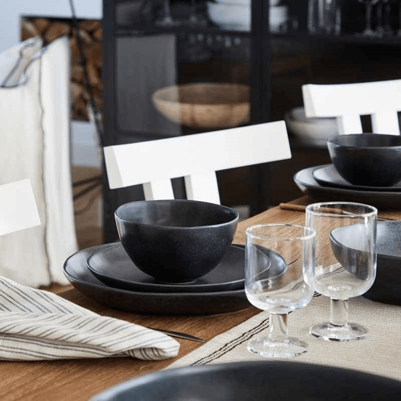 Livia Set of 6 Soup/Cereal Bowls, D15cm, Matte Black