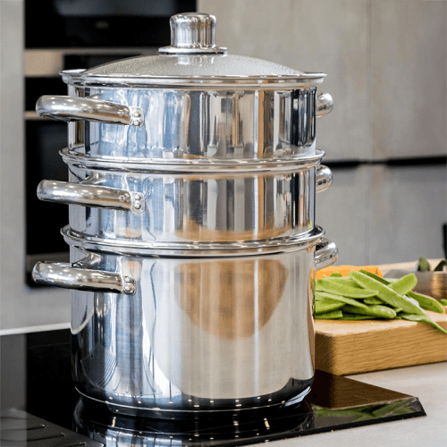 Image showing the Steamer set 3 tier, 22cm, stainless steel product.