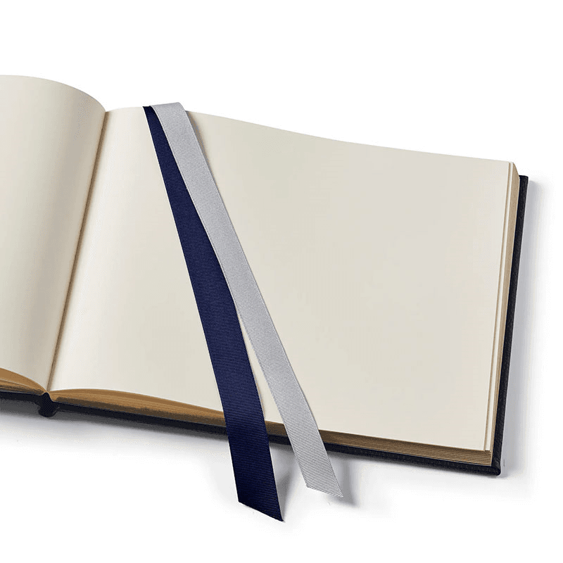 Classic Guest Bookwith A4 Plain Pages, Navy Pebble