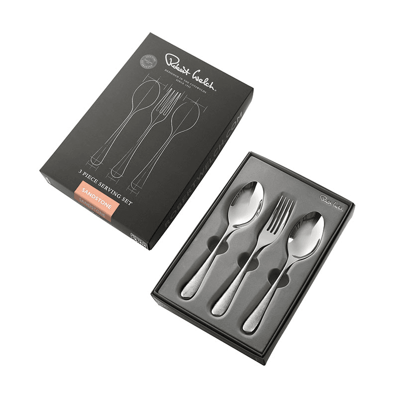 Sandstone 3 Piece Serving Set, Stainless Steel