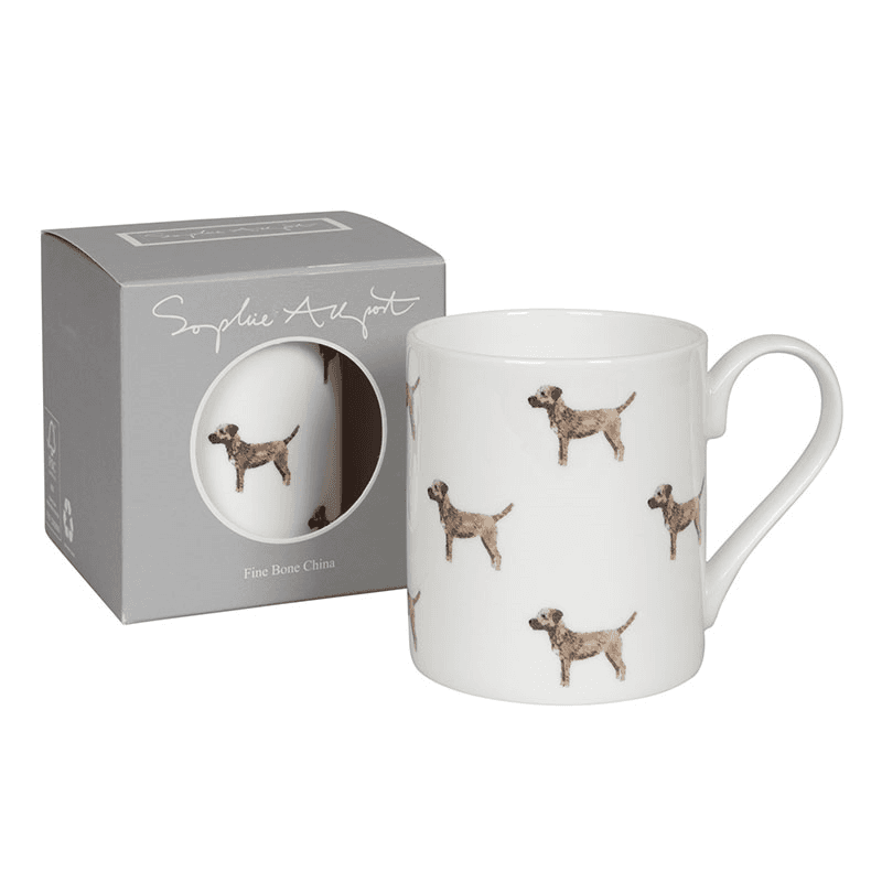 Border Terrier Large Mug, 425ml, White, Taupe, Brown