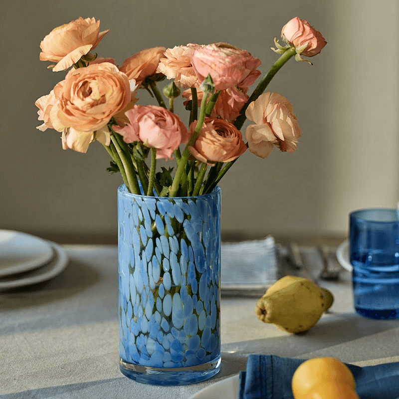 Hestia Confetti Vase, H19cm, Blue