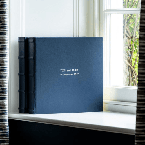 Image showing the Leather Square Photo Album, 35.5 x 36.5cm, Blue product.