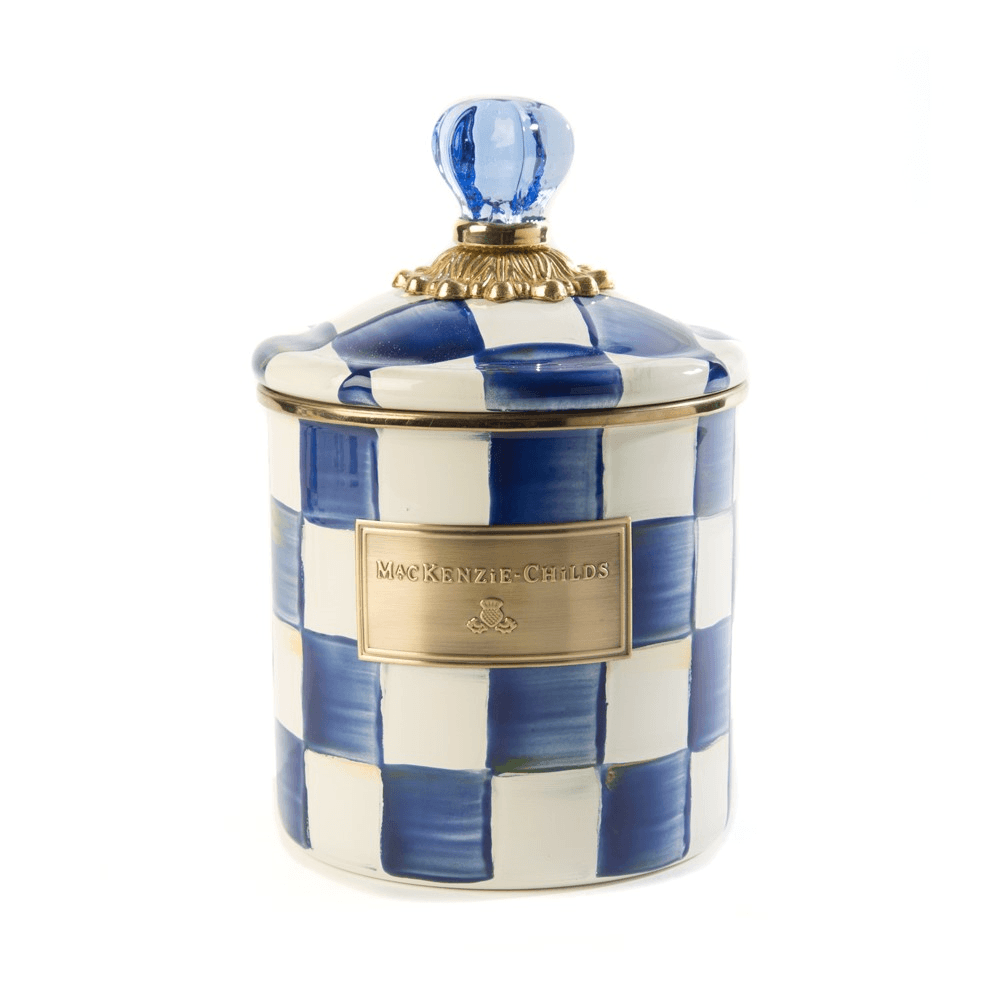 Royal Check Canister, 1L, Blue & White