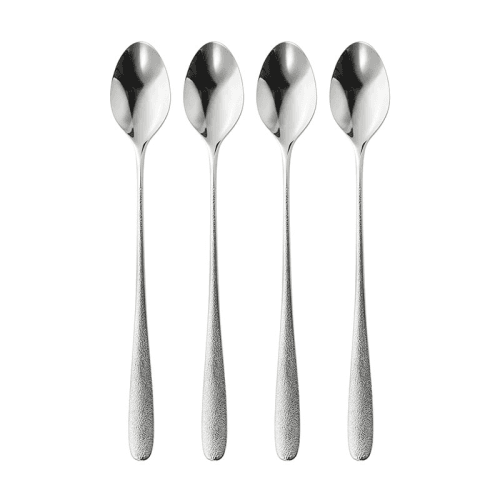 Image showing the Sandstone Set of 4 Long Handled Spoons, L20cm, Stainless Steel product.
