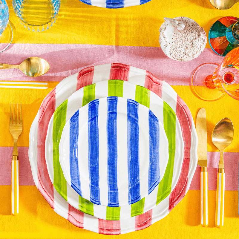 Stripes Plate, D27cm, Pink