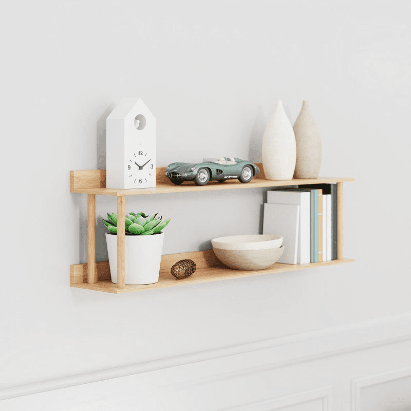 Platform 2 Shelf, H38 x W100cm, Oak