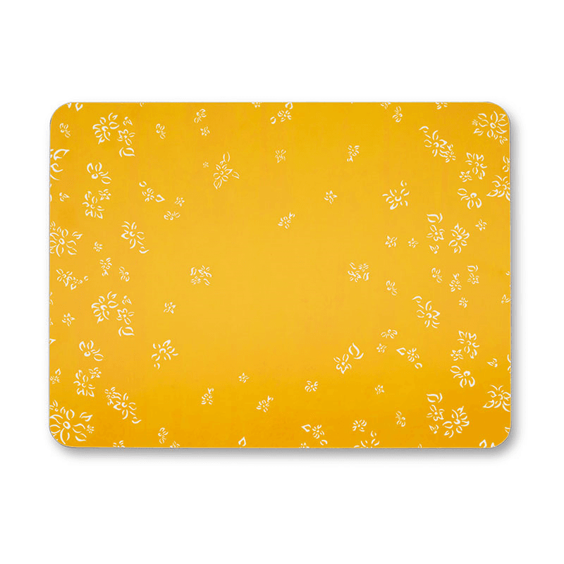 Falling Flower Rectangle Placemat, 38 x 29 cm, Lemon Yellow