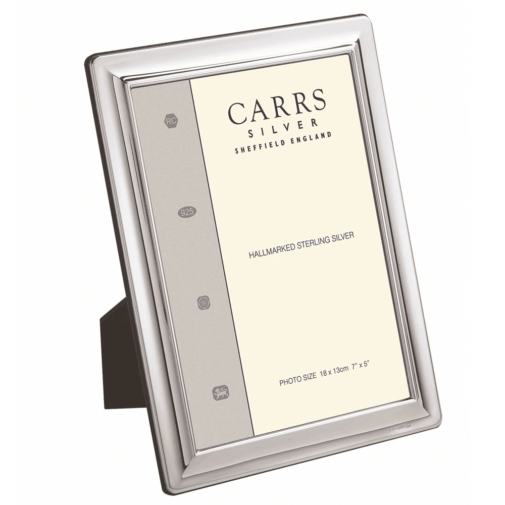 SW Series - Plain Photograph frame, 5 x 3", sterling silver with mahogany finish back