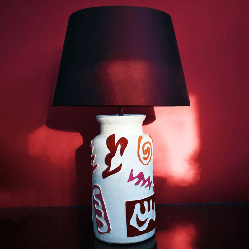 Fango Table Lamp, H36cm, Red & Orange