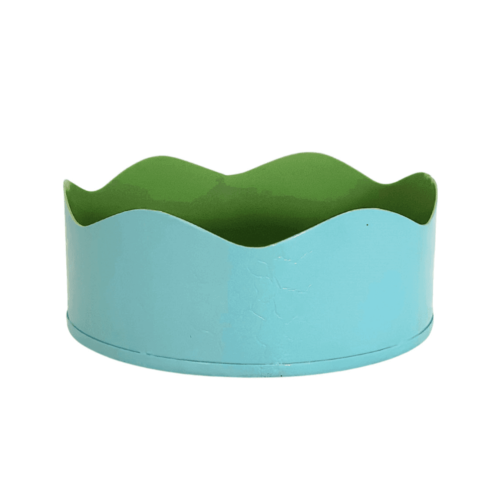 Toleware Coaster, D13cm, Sky Blue & Light Green
