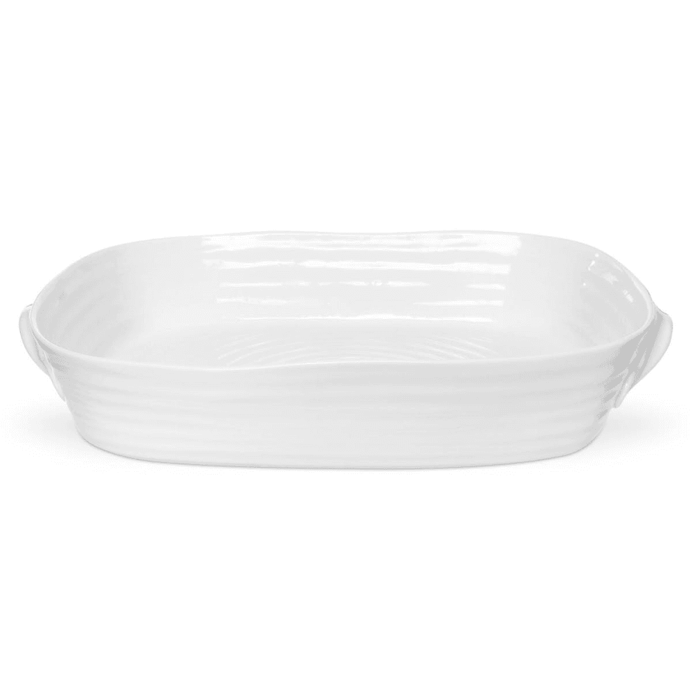 Ceramics Handled Roasting Dish, 36 x 28cm, White