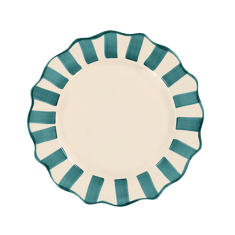 Scalloped Dinner Plate, D27cm, Pine Green