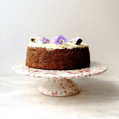 Image showing the Splatter Cake Stand, D25.5cm, Cranberry product.
