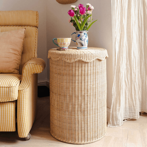 Image showing the Amina Rattan Side Table, Natural product.