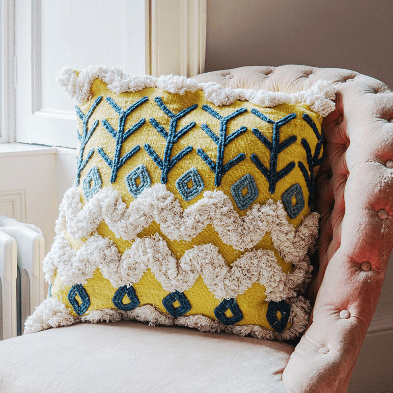 Kansa Cushion, 50 x 50cm, Yellow