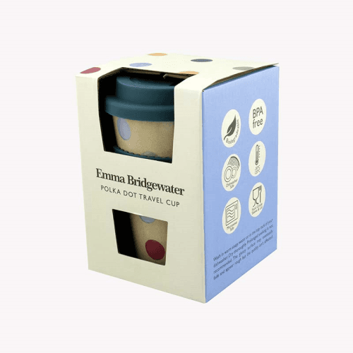 Image showing the Polka Dot Rice Husk Cup, 425ml, Green/Cream product.