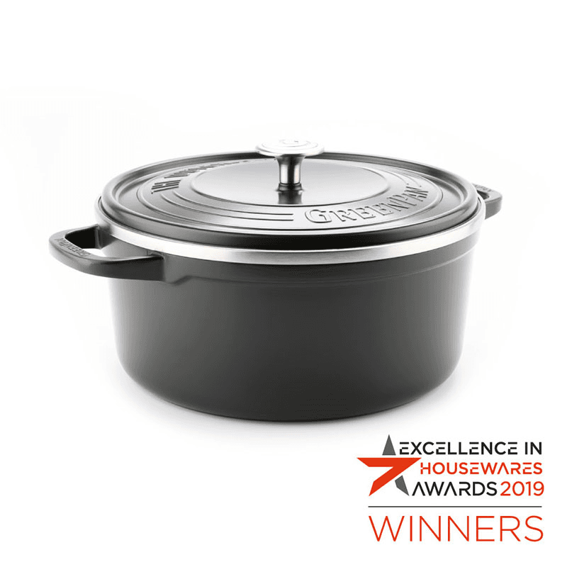 Featherweights Non-Stick Casserole with Lid, 28cm, Black