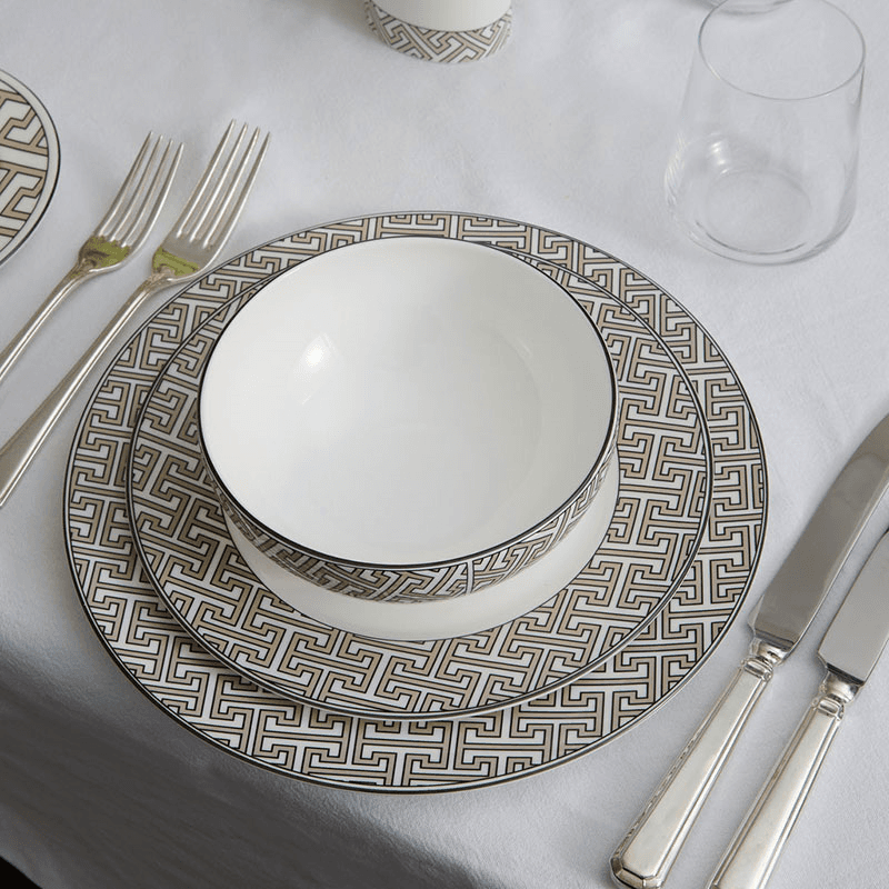 Maze Set of 2 Dinner Plate, D26cm, Truffle