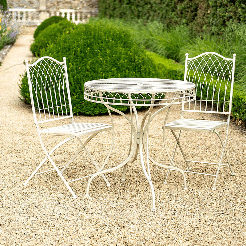 Hampton 3 Piece Bistro Set, Cream