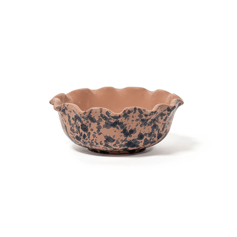 Splatter Scallop dish, D12cm, Blue and Pink