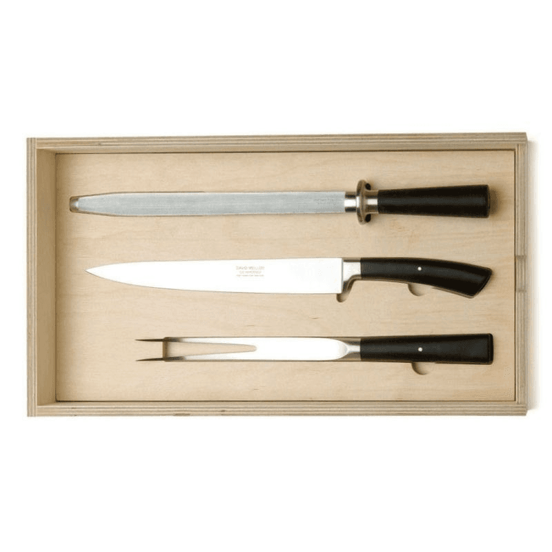 Carving set, black