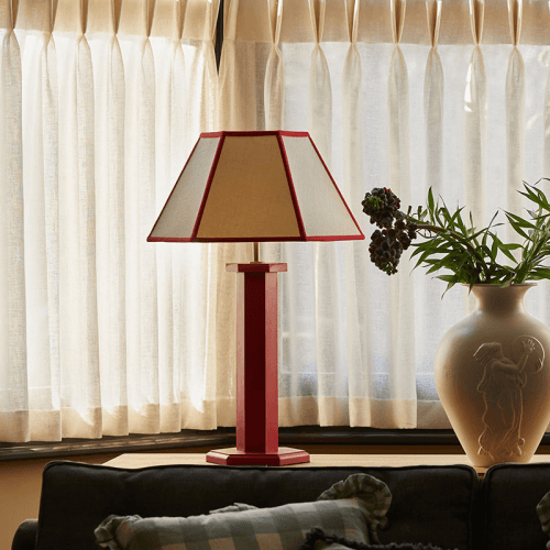 Image showing the Hexagon Table Lamp Base, H47cm, August Red product.