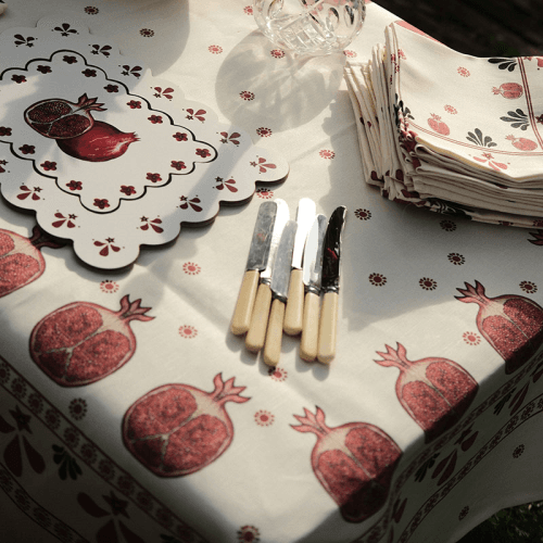 Image showing the Bell Hutley Tablecloth, 138cm x 260cm, Pomegranate product.