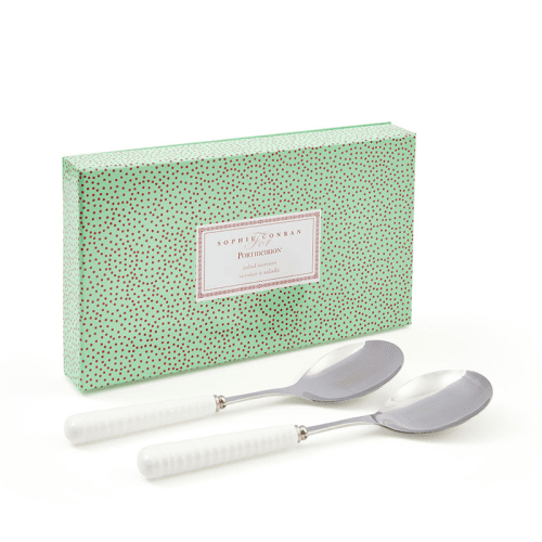 Image showing the Pair of Salad Servers, White/Silver product.