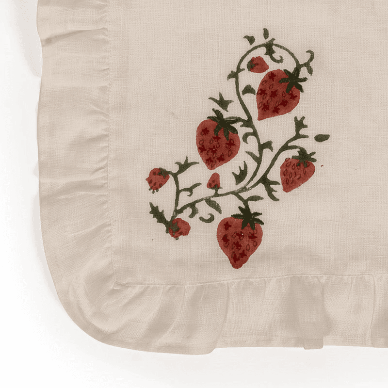 Fraises des Bois Set of 4 Napkins, 40 x 40cm, White