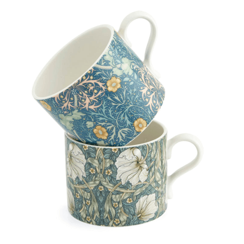 Image showing the Morris & Co Set of 2 Mugs, 340ml, Green/Blue product.