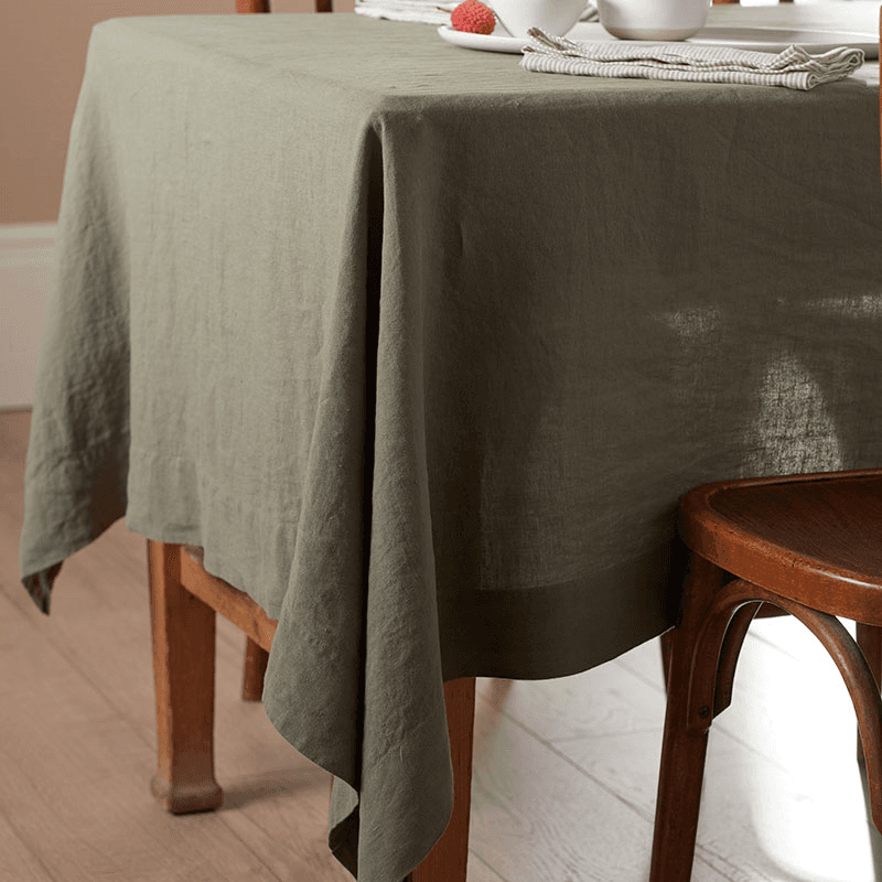 Linen Tablecloth, 150 x 250cm, Olive