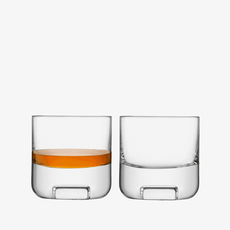 Cask Set of 2 Whisky Tumblers, 240ml, Clear