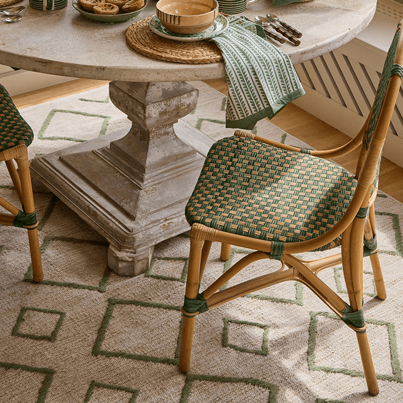 Rattan Dining Chair, Green