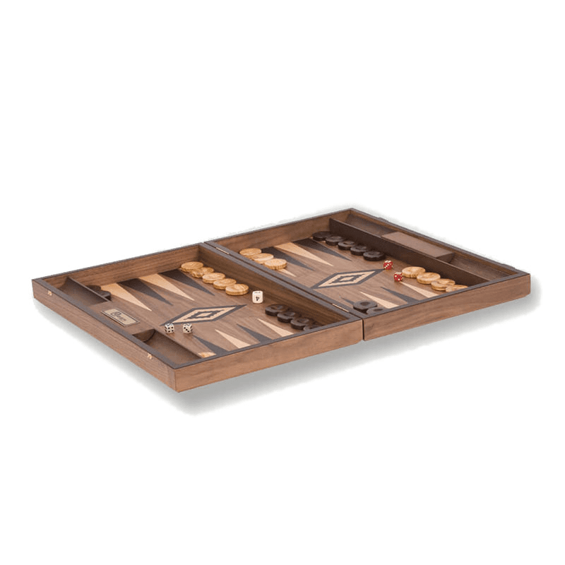 Uber Walnut Backgammon Set, Black