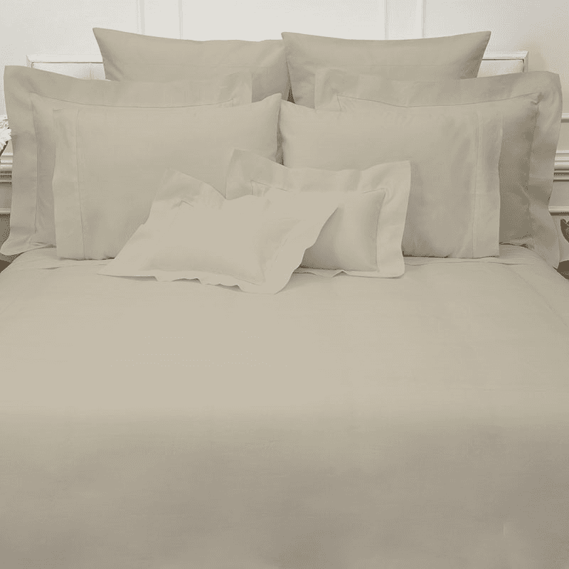 Linen Union Hemstitch Super King Four Piece Duvet Set, Taupe