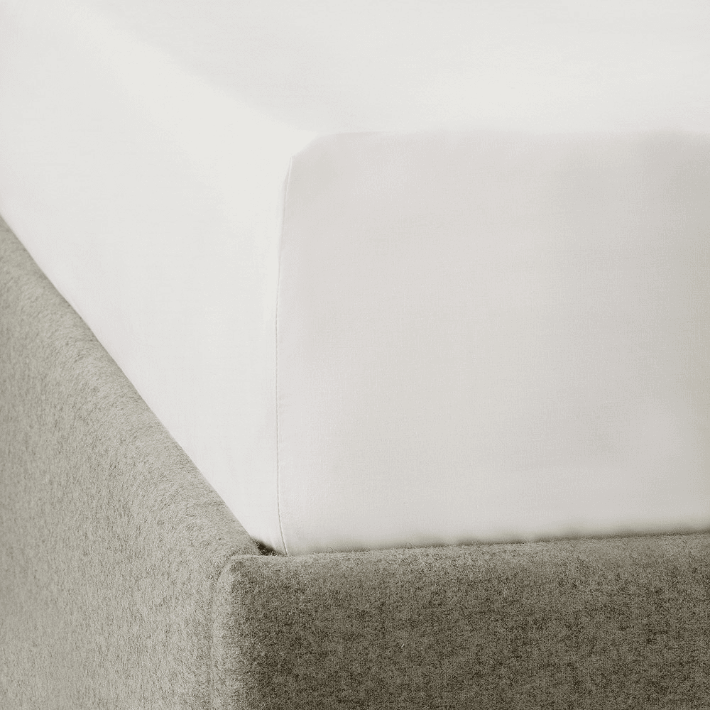 Essentials - 200 Thread Count Egyptian Cotton Single fitted sheet, W90 x L190 x H30cm, White