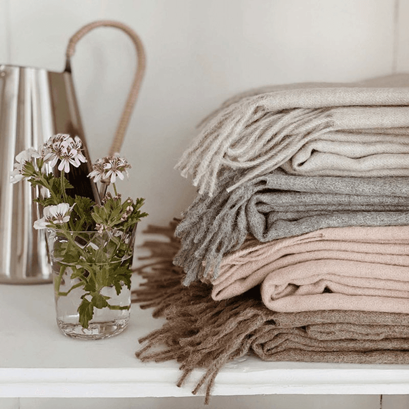 Classic Plaid Throw, H200cm x W130cm, Mocca