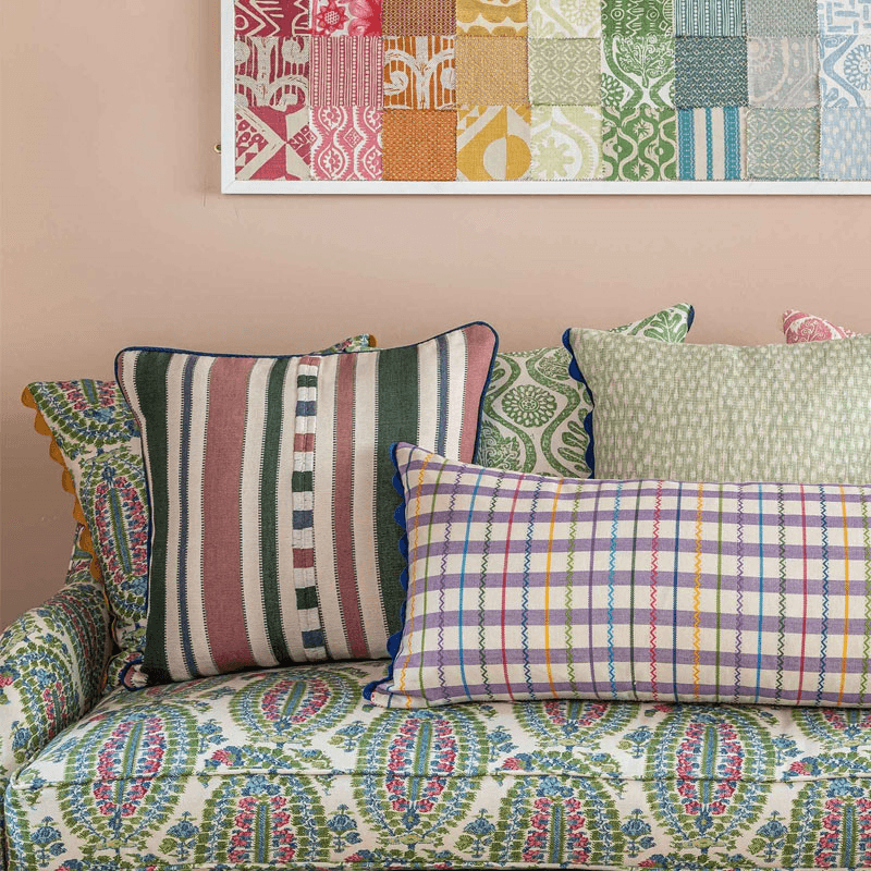 Raya Cushion, 50 x 50cm, Pink Green